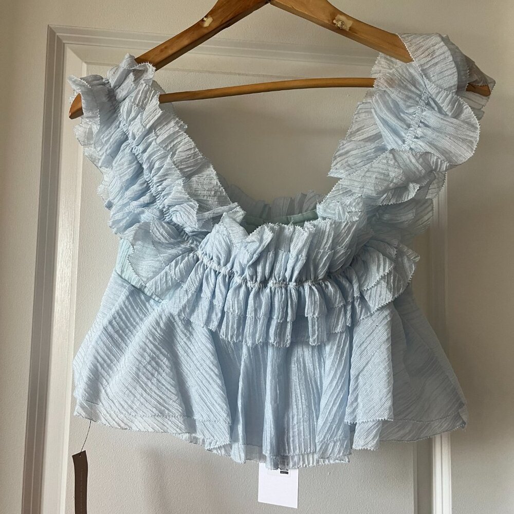 NEW UNWORN Reformation Briella Top Light Blue - Size S - Picture 2 of 2